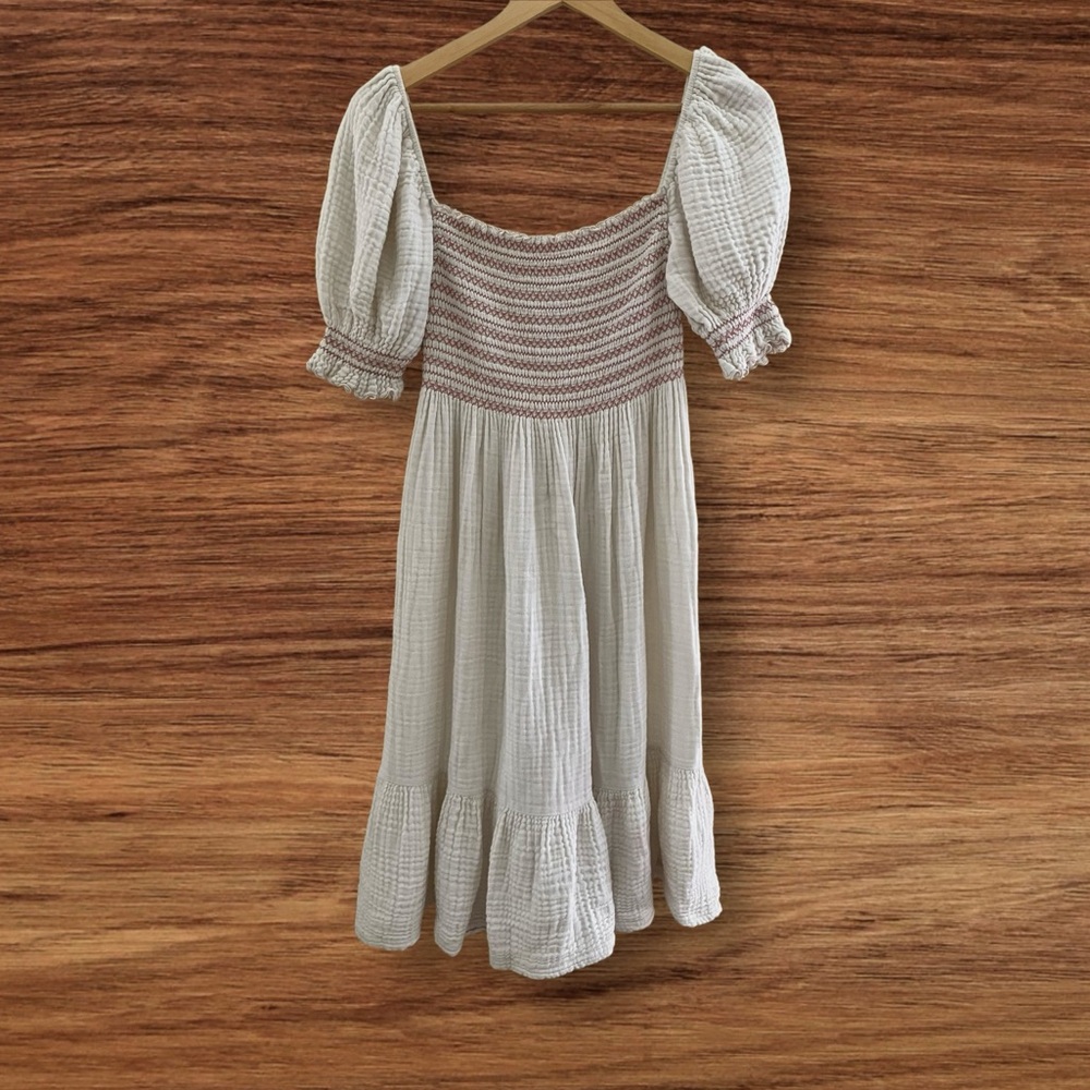 Nothing Fits But Midi Dress Pink and White Size L/XL